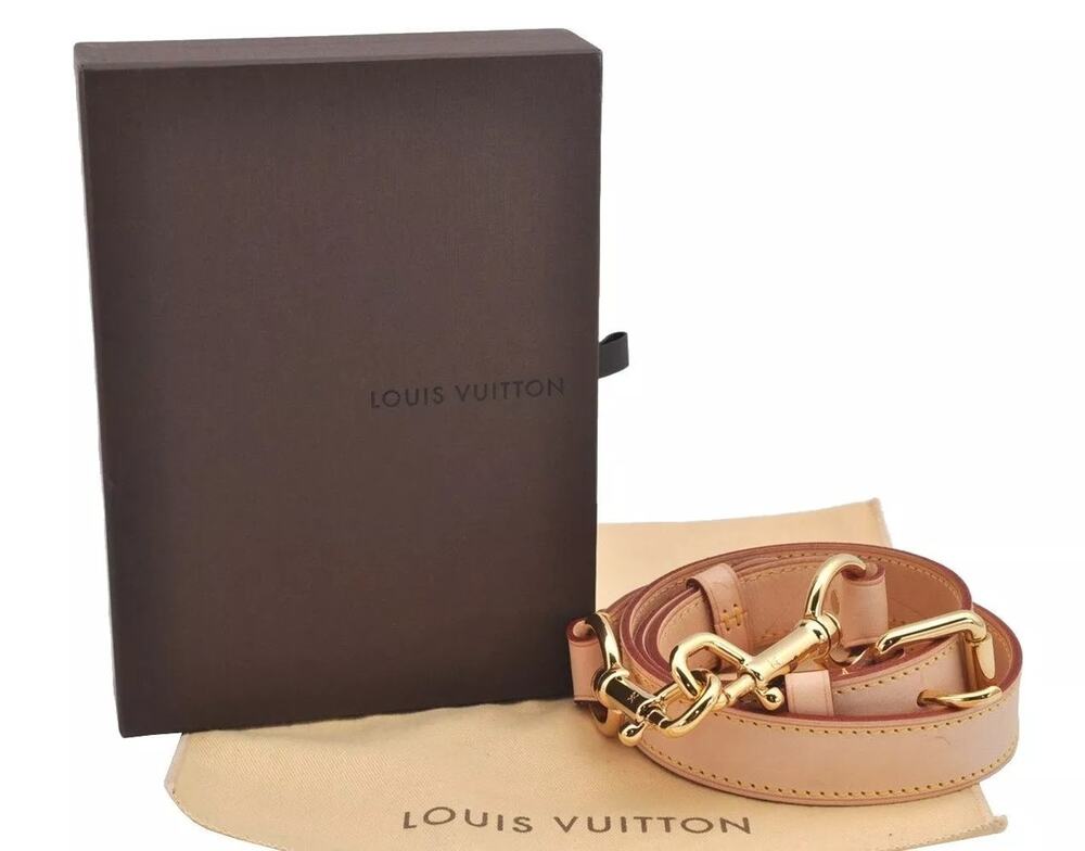 Louis Vuitton Natural Vachetta LEATHER STRAP VVN w/ gold lobster clasp